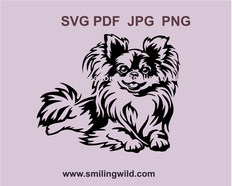 long haired lying chihuahua svg cuttable file