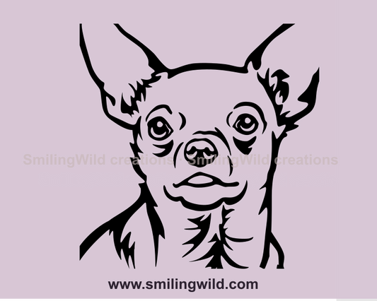 chihuahua vector close up portrait
