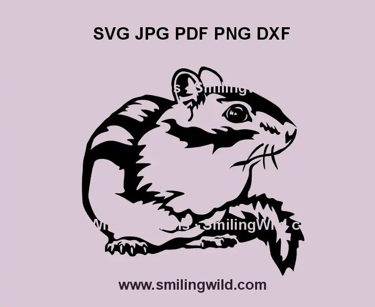 Sitting chipmunk SVG, png snd dxf vector – forest animal clipart for Cricut and laser cutting