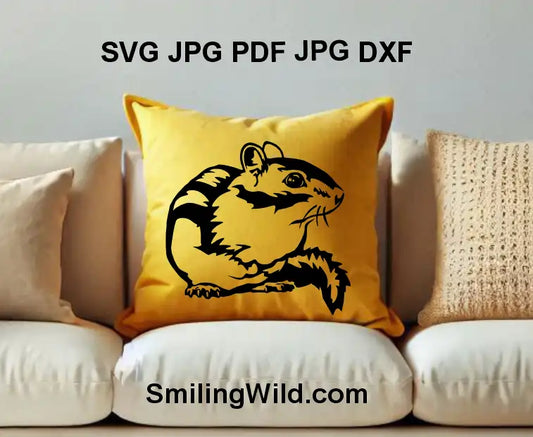 Chipmunk PNG file – realistic wildlife design for rustic decor and engraving