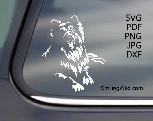 car sticker Preview of the PNG and DXF files included in the Chodsky Pes dog vector art set, perfect for laser and print.