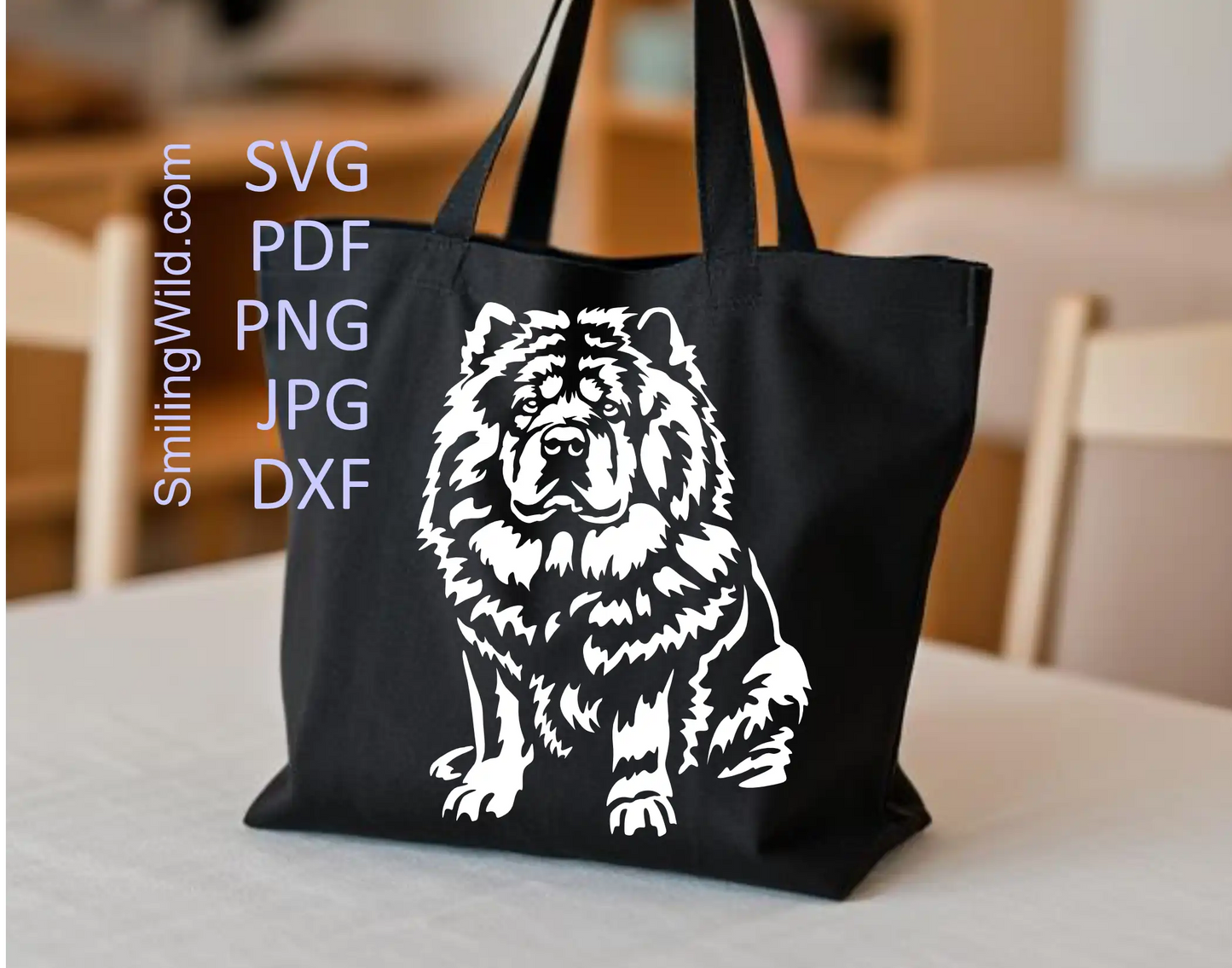 Cut-ready Chow Chow dog SVG clipart, scalable vector file for dog-themed Cricut and laser projects