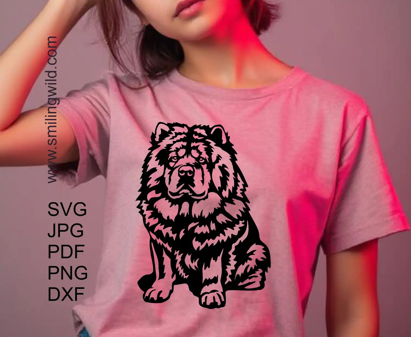 Chow Chow realistic, detailed SVG and PNG clipart showing clean lines for cutting