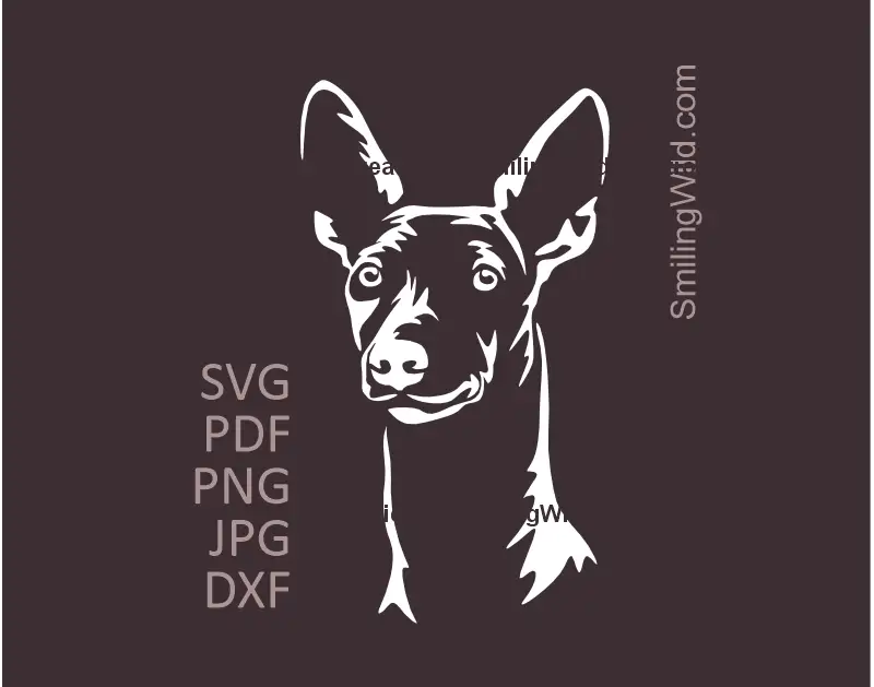 Cirneco dell’Etna white svg and other vector file head for Cricut and laser cuttin