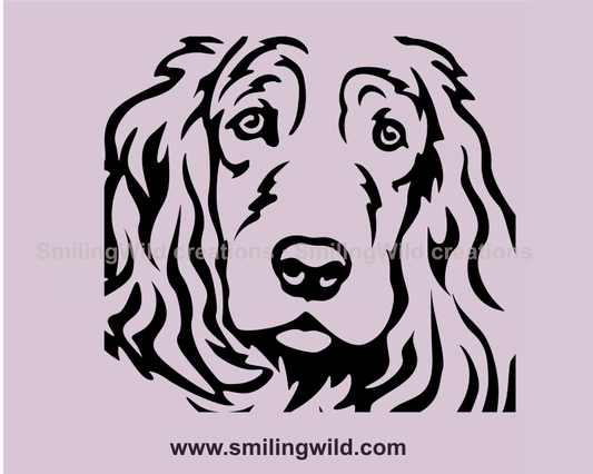 Dog face looking forvard showcases a cocker spaniel in a svg design