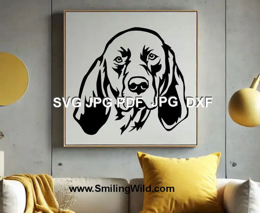 DXF vector file of Redbone Coonhound head clipart for Cricut and laser engraving