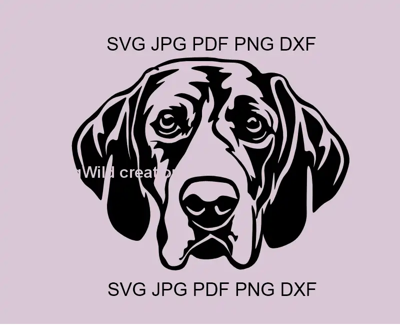 Coonhound head cuttable vector file for Cricut and laser engraving crafts