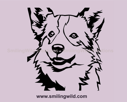 corgi graphic vector porrait close up variation