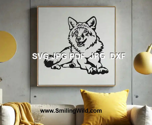 PNG coyote clipart design for rustic signs, wall decals and forest animal vinyl decals