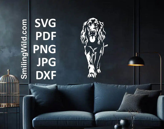 Irish Setter vector file in PNG format for pet-themed crafts and engraved designs on dark surfaces