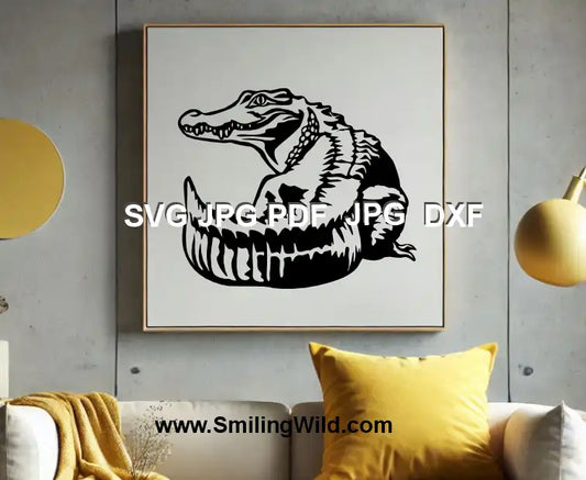 PNG crocodile design for Cricut wildlife decals and vinyl sign projects