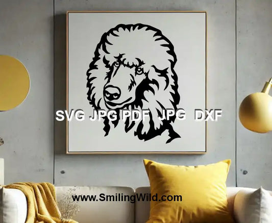 Black Poodle head PNG vector file for vinyl crafts, perfect for pet-themed decor