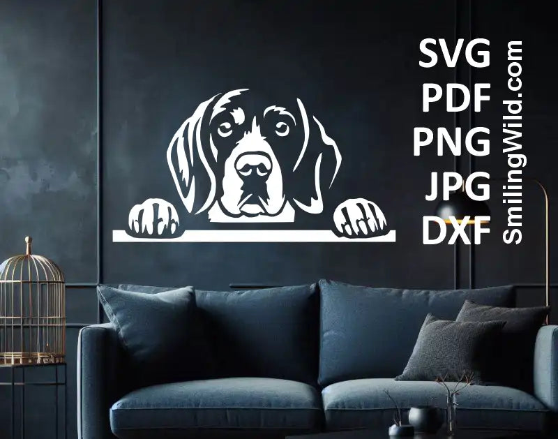 Peeking Beagle white PNG clipart for pet-themed crafts and wall art