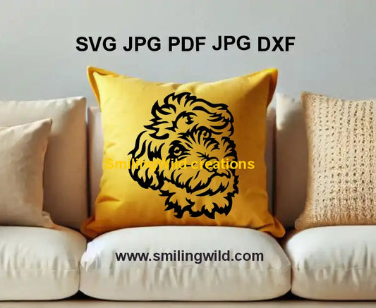 Realistic Maltipoo dog clipart - PNG file for Silhouette, Glowforge, and engraving crafts