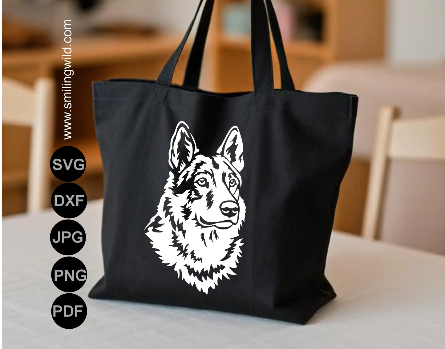 Transparent Czechoslovakian Wolfdog white PNG and dxf clipart for custom t-shirt printing and sublimation.