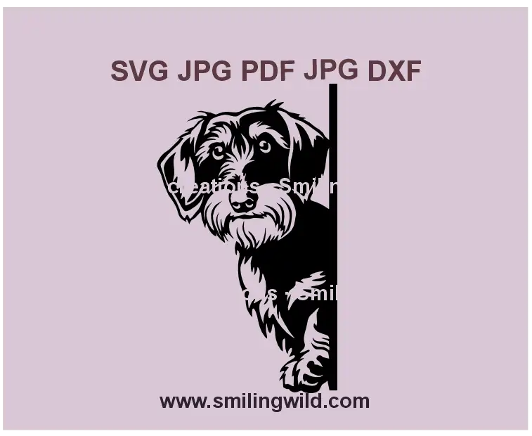 Dachshund corner art design – Black vector clipart for Cricut, laser cutting, and engraving projects