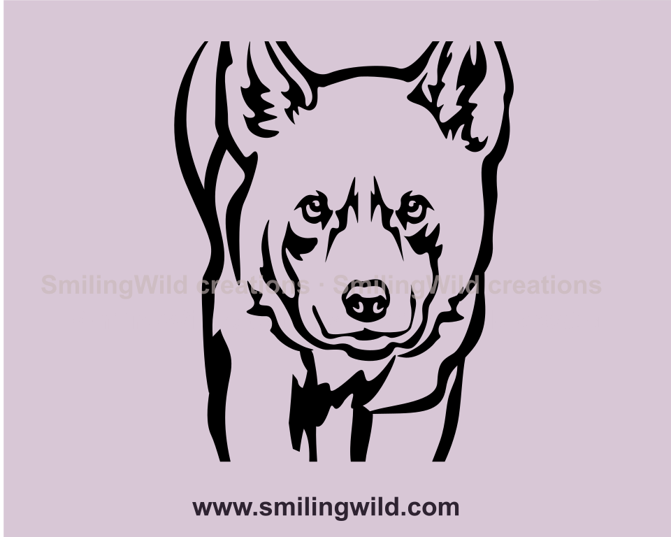digno svg cuttable frontal portrait in black line art