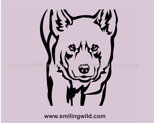 digno svg cuttable frontal portrait in black line art