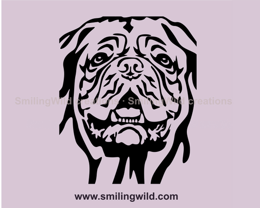 Dogue de Bordeaux cuttable close up portrait
