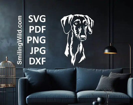 White DXF and svg vector of Saluki face for Glowforge and Silhouette