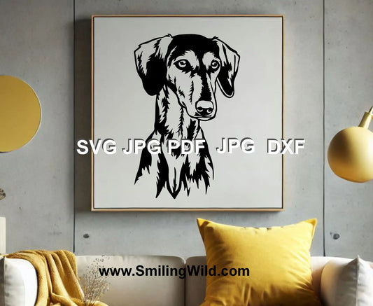 PNG and svg Smooth Saluki dog face vector graphic – digital file for vinyl decal and sticker designs or printing