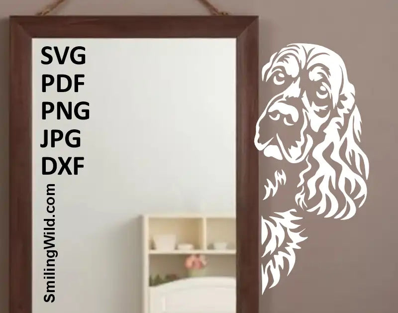 Realistic English Cocker Spaniel vector graphic for Cricut and laser engraving projects