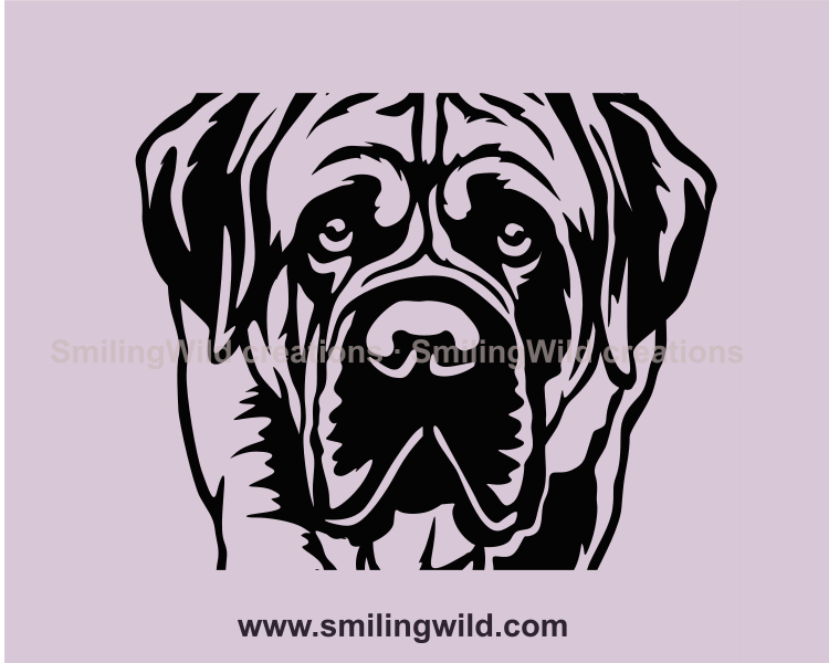 english mastiff face vector graphic image art