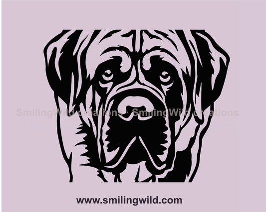 english mastiff face vector graphic image art
