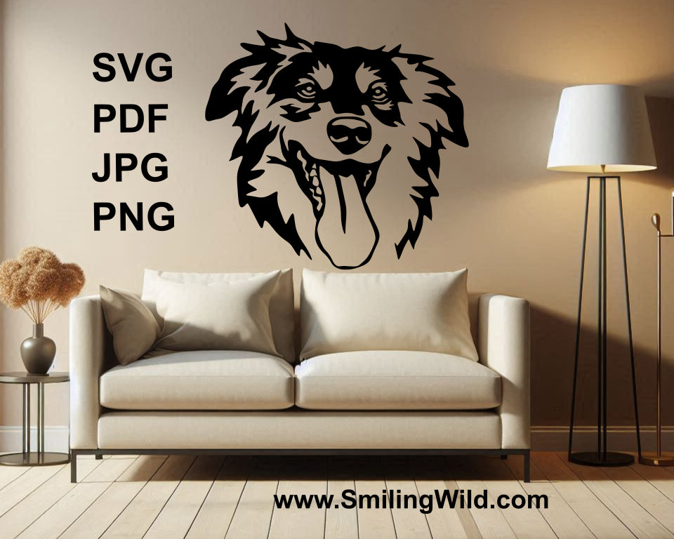 English shepherd digital wall ar design