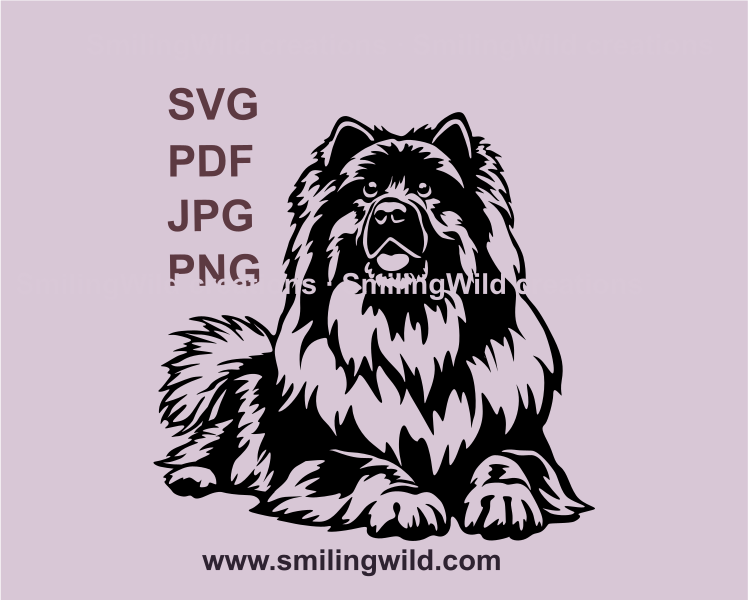 lying eurasier black graphic svg clip art design