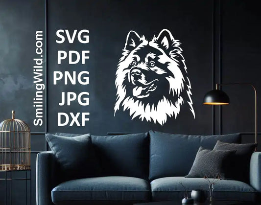 White Eurasier head avg and PNG clipart for pet-themed DIY projects