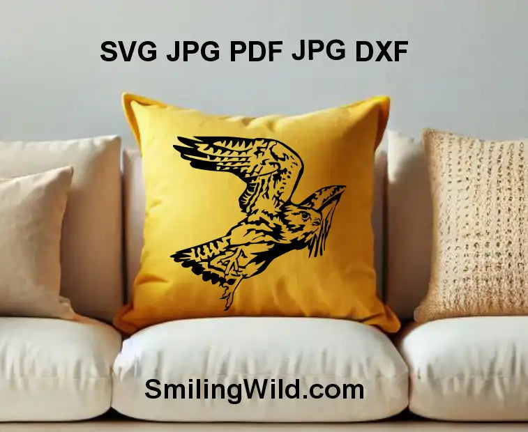 Falcon in flight SVG with extended wings – bird of prey decal for Cricut and Silhouette projects