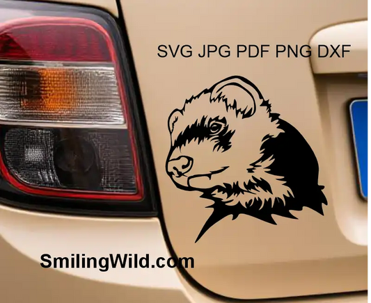 ferret portrait digital design cut file for crafting projects