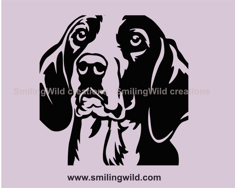 finnish hound png vector graphic close up face sample