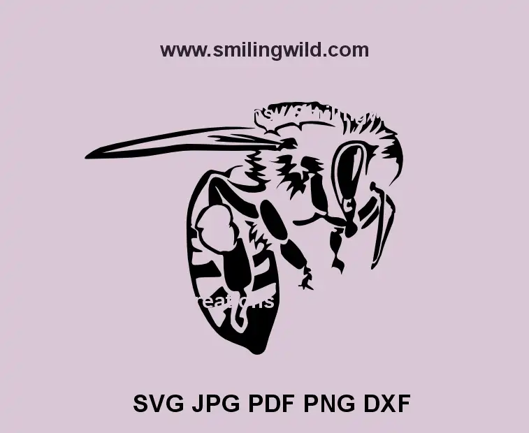 Flying Bee SVG, PNG, DXF Clipart – Wildlife Vector for Cricut and Laser Cutting