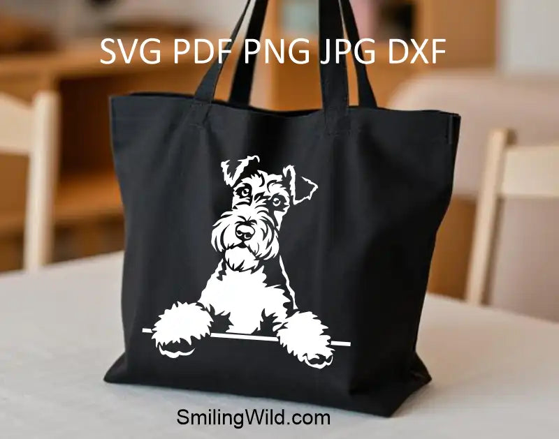 Fox Terrier Dog SVG white clipart, peeking hunting pose mockup for tote bag aplication, Cricut, laser cutting, hunting dog pastoral crafts