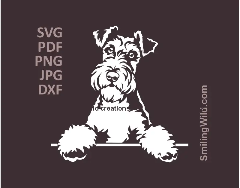 Fox Terrier Dog SVG, PNG, DXF white clipart, peeking hunting pose preview for Cricut, laser cutting, hunting dog pastoral crafts