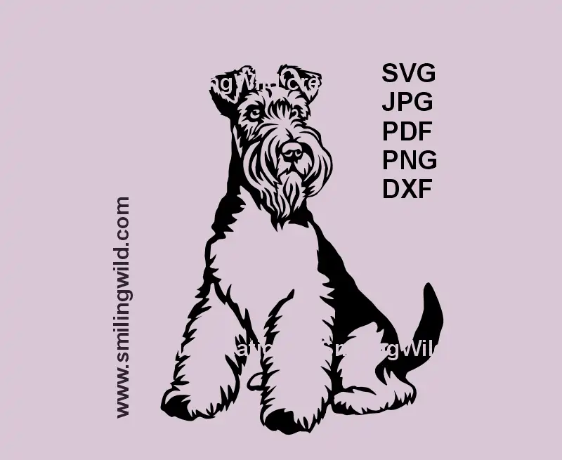 Fox Terrier full-body SVG, png, dxf design for Cricut and laser cutting – bold black vector file