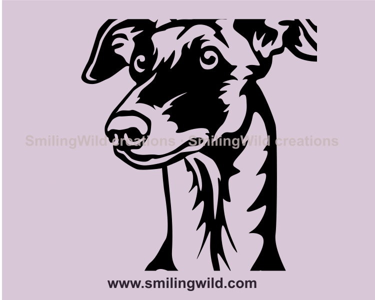 galgo svg cuttable face in close up position