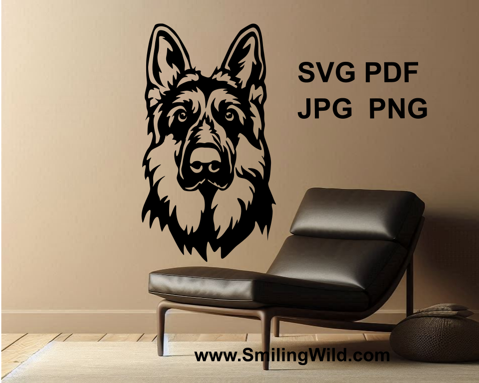 german shepherd vector clip art design made for creating wall stickers