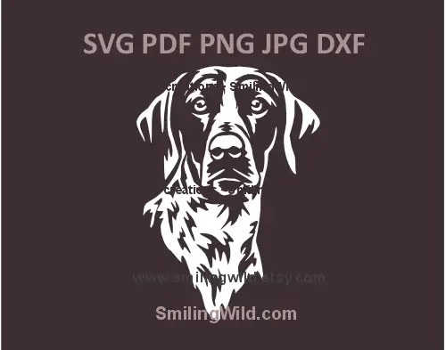 German Shorthaired Pointer face clipart – Hunting dog laser cut file for Cricut & engraving projects