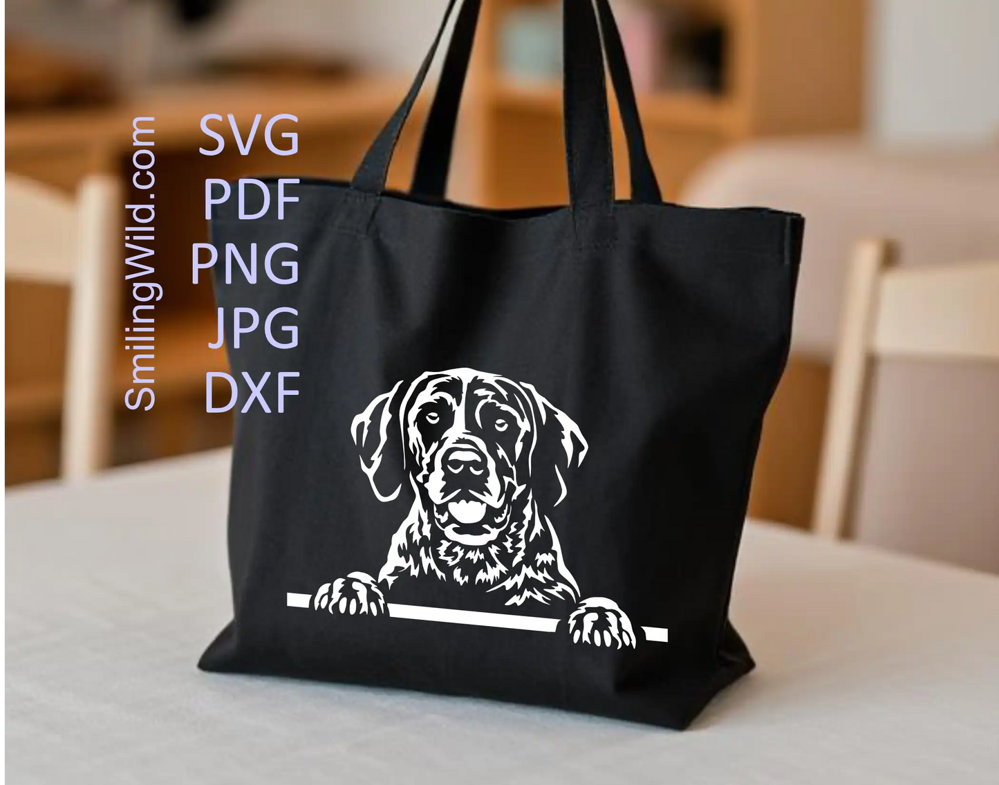German Shorthaired Pointer white vector cutting design presenting a peeking hunting dog for Cricut and laser