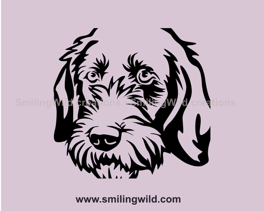 a sad face on a german wirehaired pointer clip art image