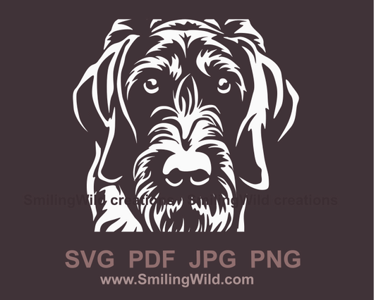 German wirehaired pointer clip art image