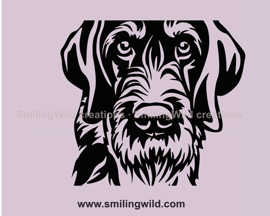 german wirehaired pointer vector face