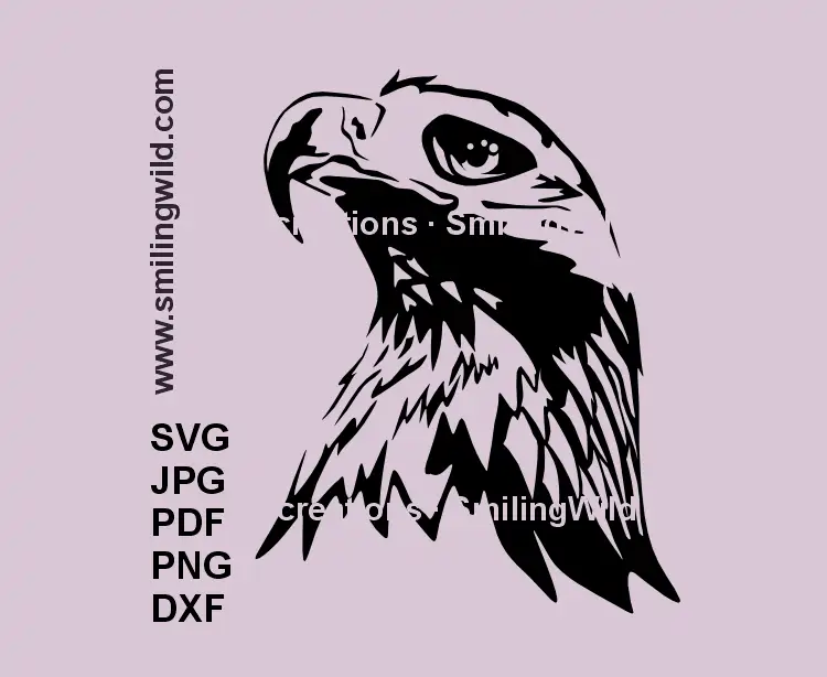 Golden Eagle SVG portrait – regal wild bird vector design for Cricut and laser nature crafts and laser cutting projects
