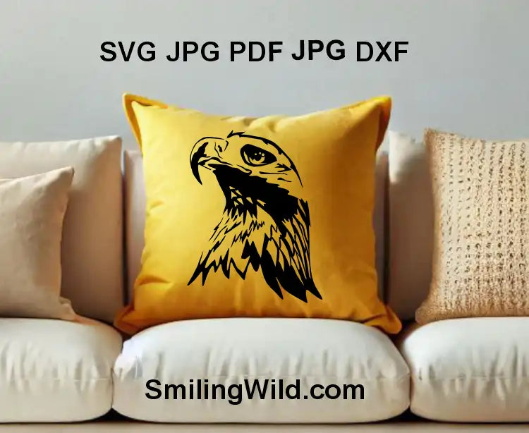 Golden Eagle DXF cut file – sharp-lined raptor clipart for Glowforge engraving, wall signs, and wildlife décor