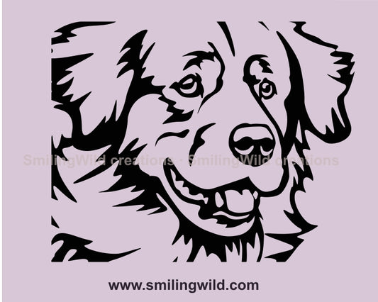 cloese up image of a golden retriever svg clipart