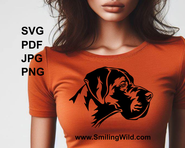 Great dane cuttable design palces on a t shirt as application