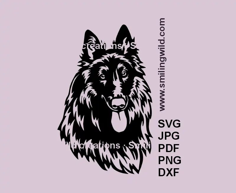 Vector SVG file of a Groenendael Belgian Shepherd dog silhouette for Cricut and crafting projects